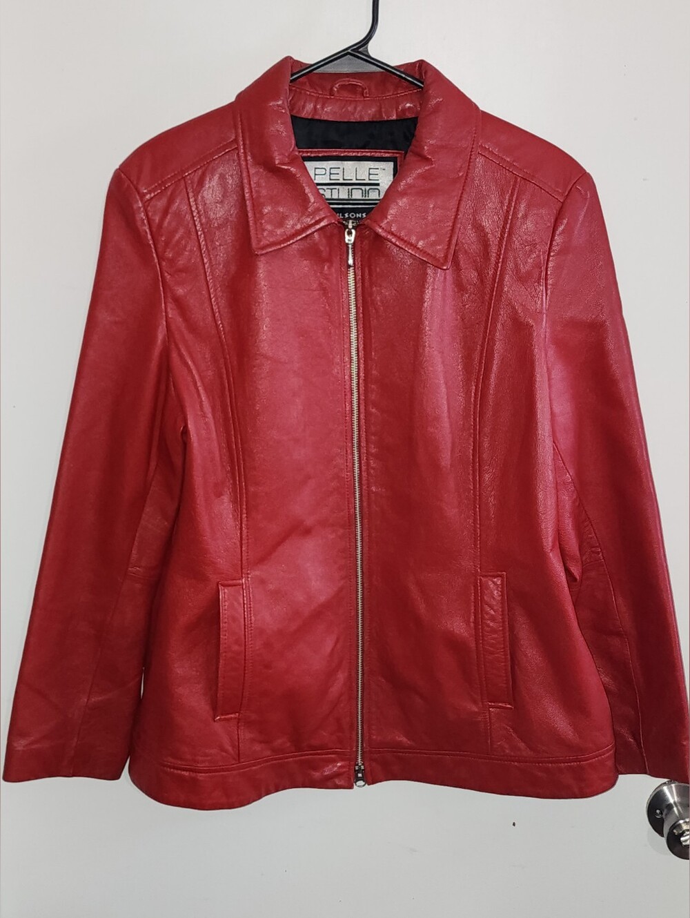 Vintage Pelle Studio Wilson's Leather Women's Red Leather Zip-Front Jacket